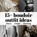 Collage of 4 boudoir outfit ideas