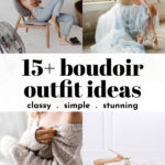 collage of 4 boudoir outfit ideas