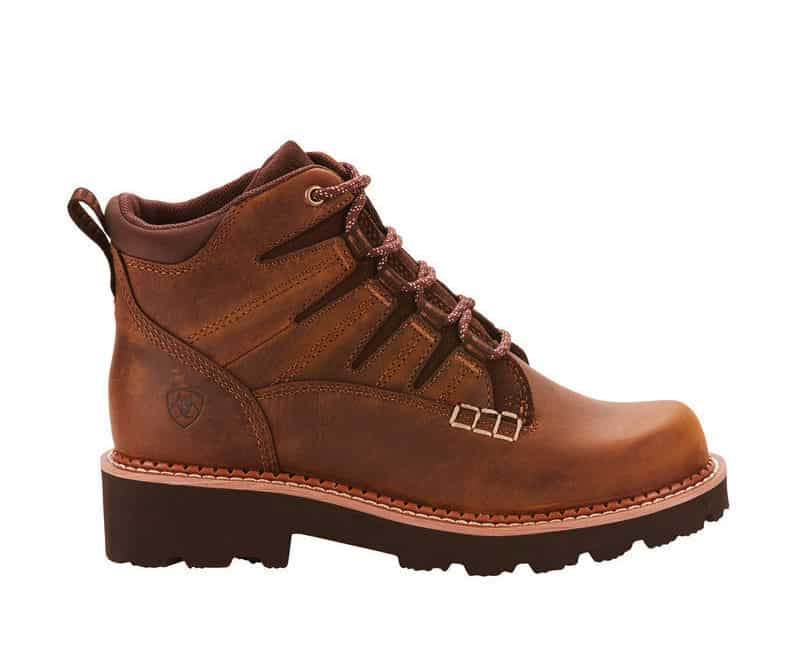 stock image of a dark rustic brown Ariat brand hiking boot