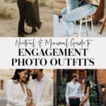 Collage of young couples dressed up for engagement photos