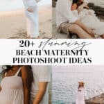 Collage of beach maternity photos