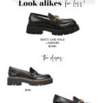 image of a collage of 3 pairs of lug sole loafers that look alike