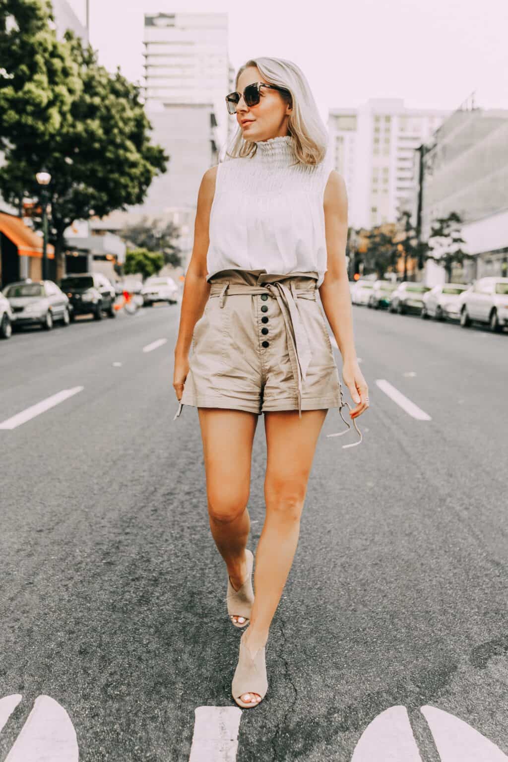 10+ Paper Bag Shorts Outfit Ideas - minimal, neutral, chic + elevated!