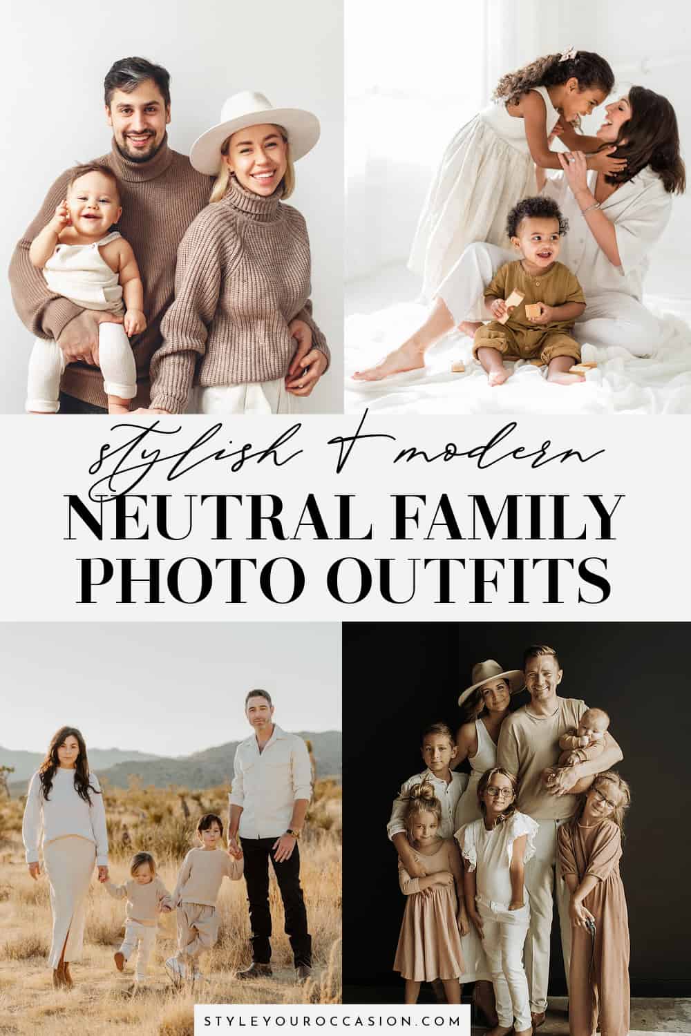 collage of neutral family photos