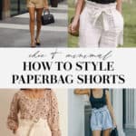 image of a collage of outfits with women in paperbag shorts