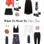 image of a collage of outfits for salsa dancing class