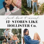 collage of images of teens in trendy outfits from stores like Hollister