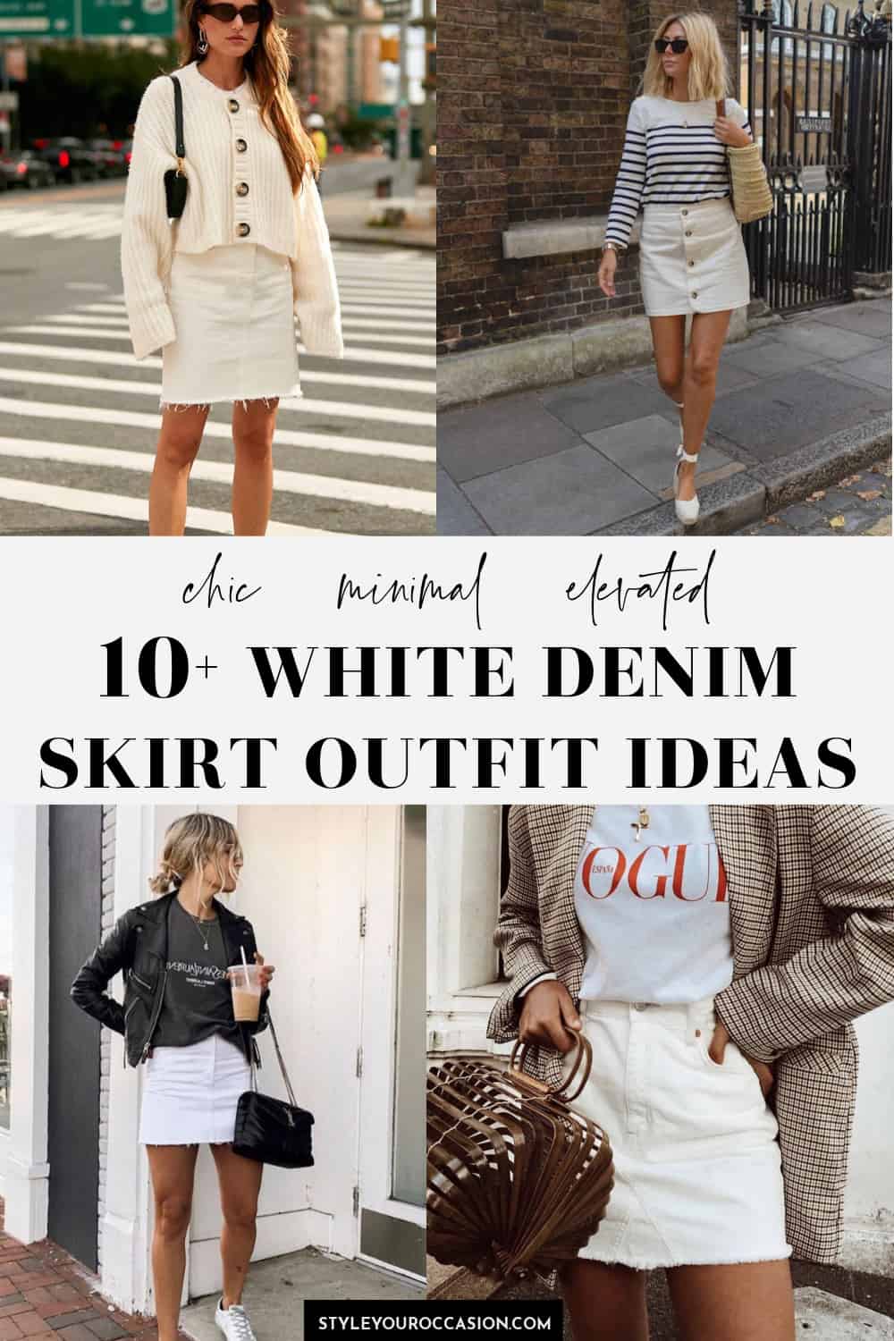 10+ White Jean Skirt Outfit Ideas That Are Minimal + Elevated!