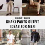 image of a collage of mens outfits with khaki pants