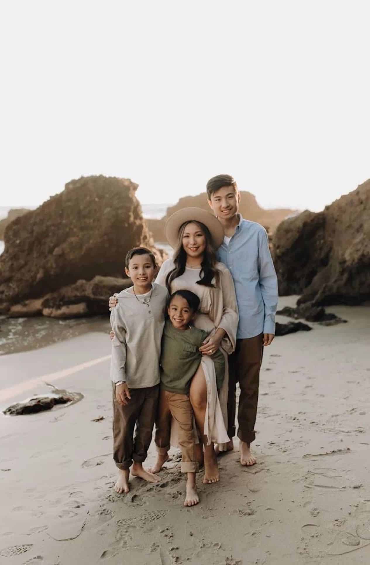 Formal family beach portraits.