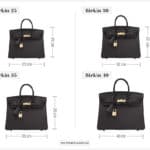 image of a size comparison of black hermes birkin bags