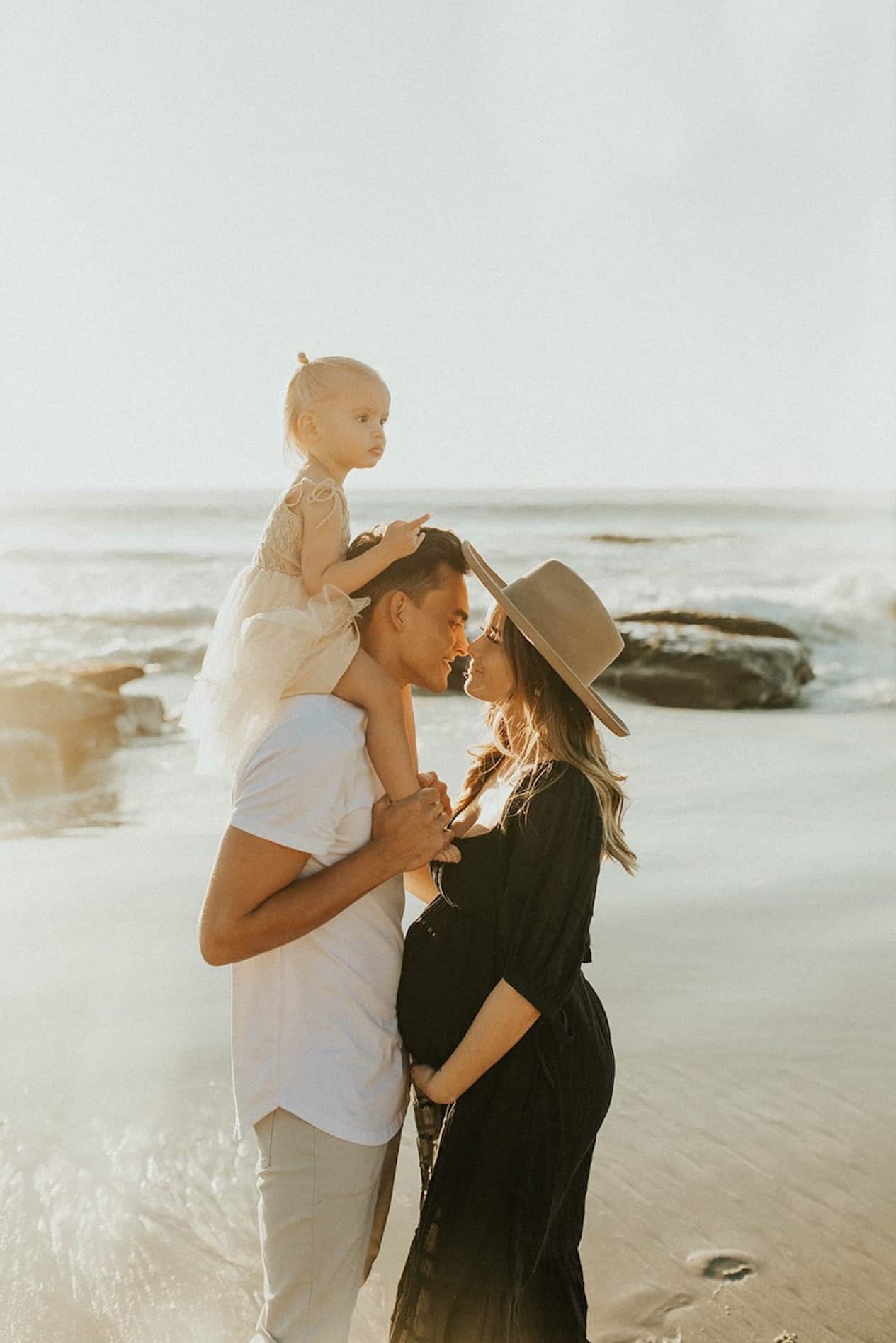 Formal family beach portraits.