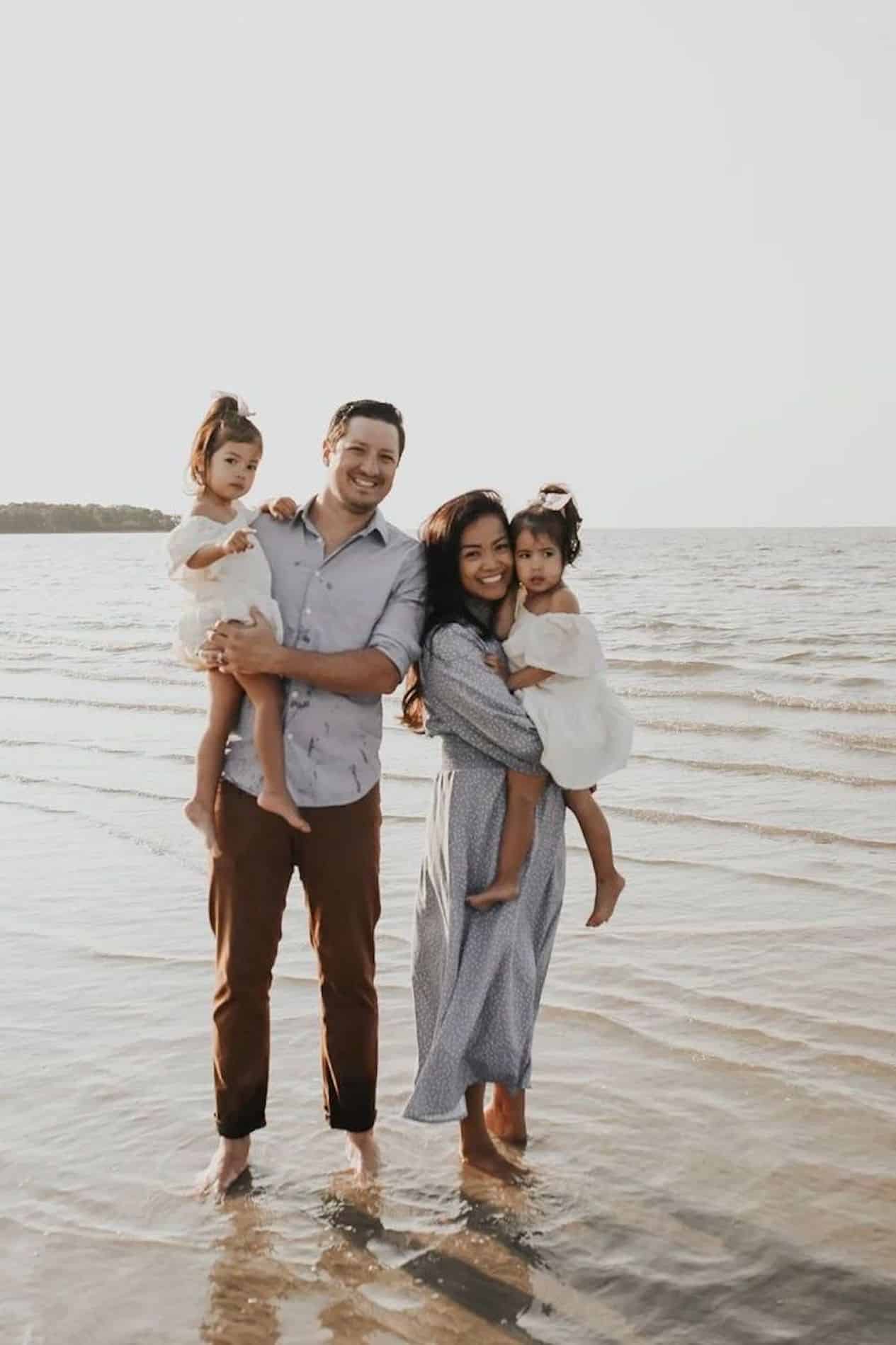 Formal family beach portraits.