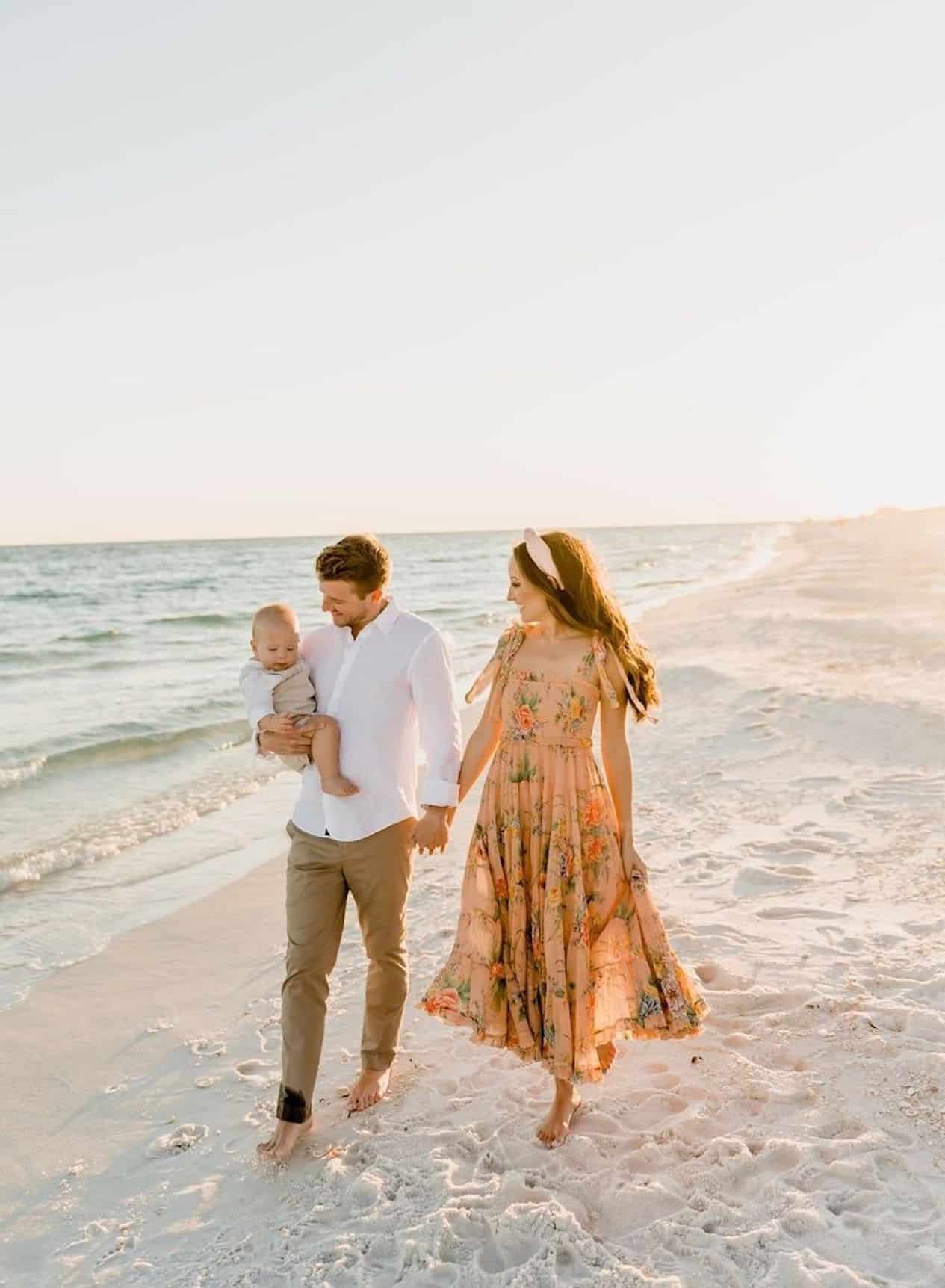 Formal family beach portraits.