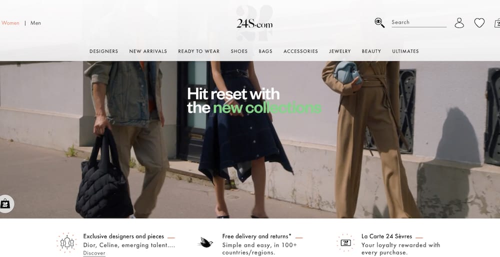 image of a website front page for fashion 