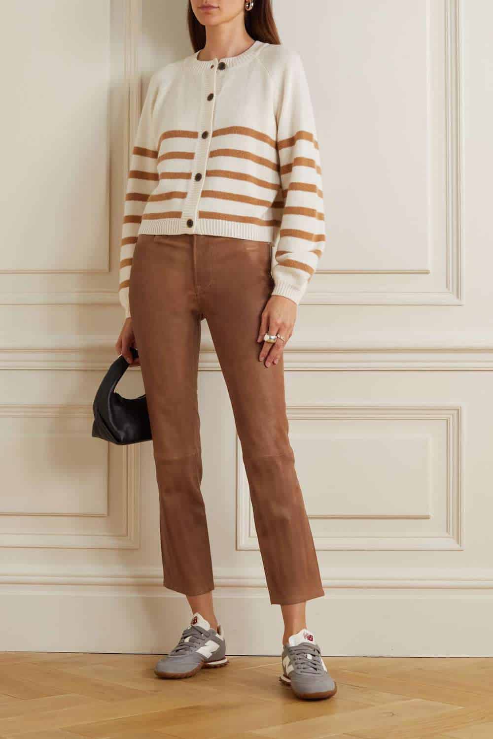 19 Chic Leather Pants Outfit Ideas That Prove You Need A Pair   Brown Leather Pants @netaporter 