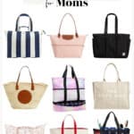 collage of beach bags and pool bags for moms