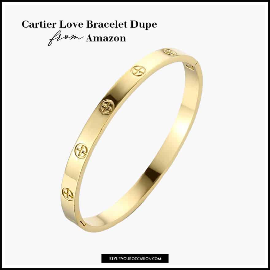 image of a Cartier love bracelet dupe from Amazon