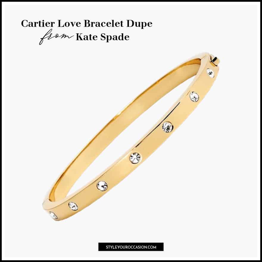 image of a Kate Spade gold bangle bracelet set with crystals