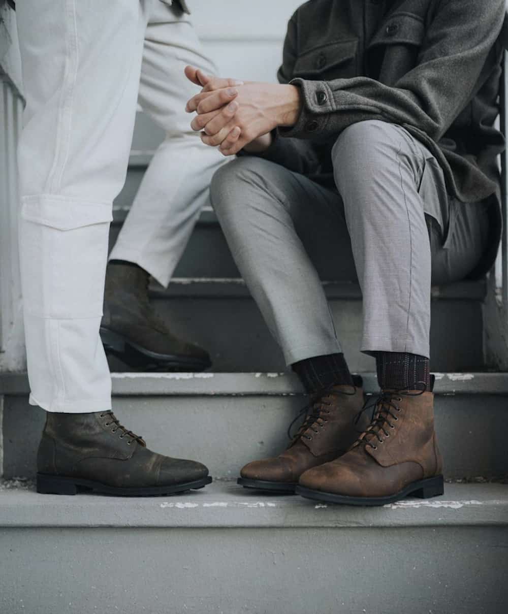 Environmentalist stretch Contraction Grey Pants Brown Shoes: How To Master This Outfit! (Men)
