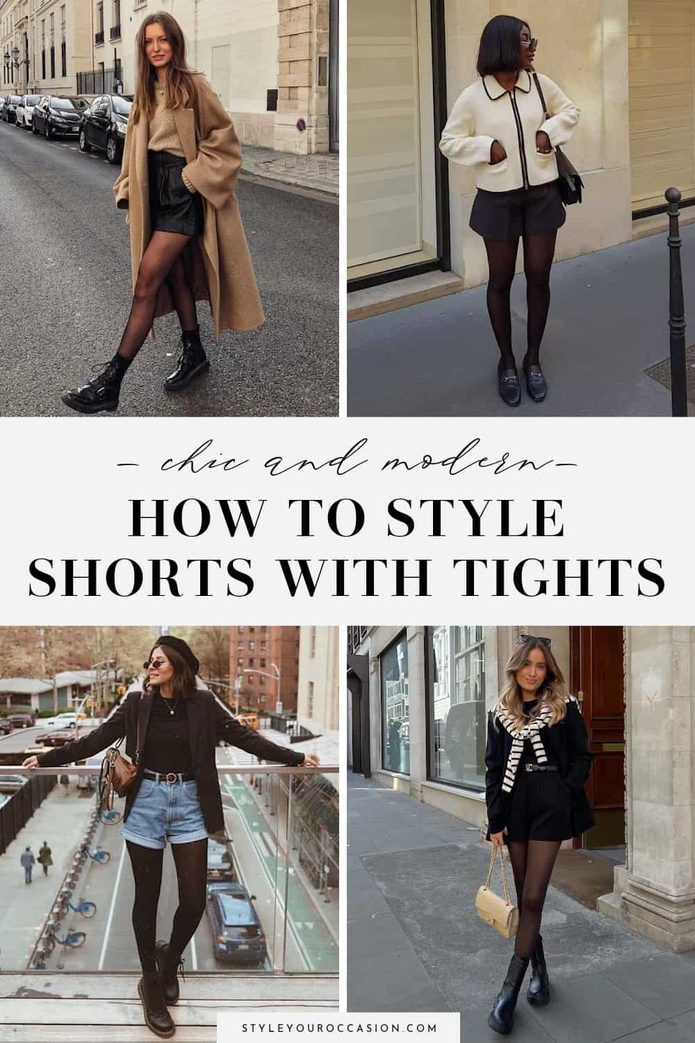 How To Style Shorts with Tights + 15 Chic Outfits
