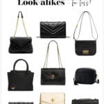 image of a collage of bags that are dupes of Yves Saint Laurent Bags