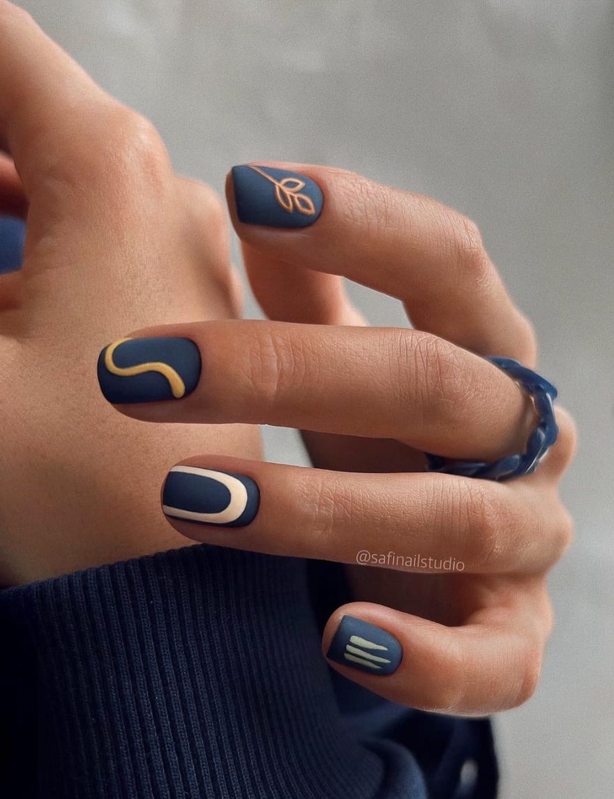 Navy Blue Nails @safinailstudio 1 