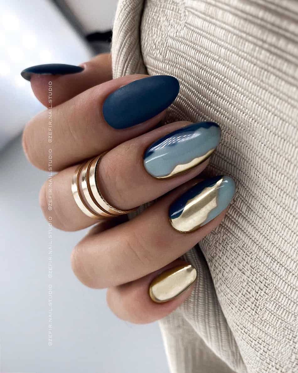 19+ Stunning Navy Blue Nails & Dark Blue Nails To Copy