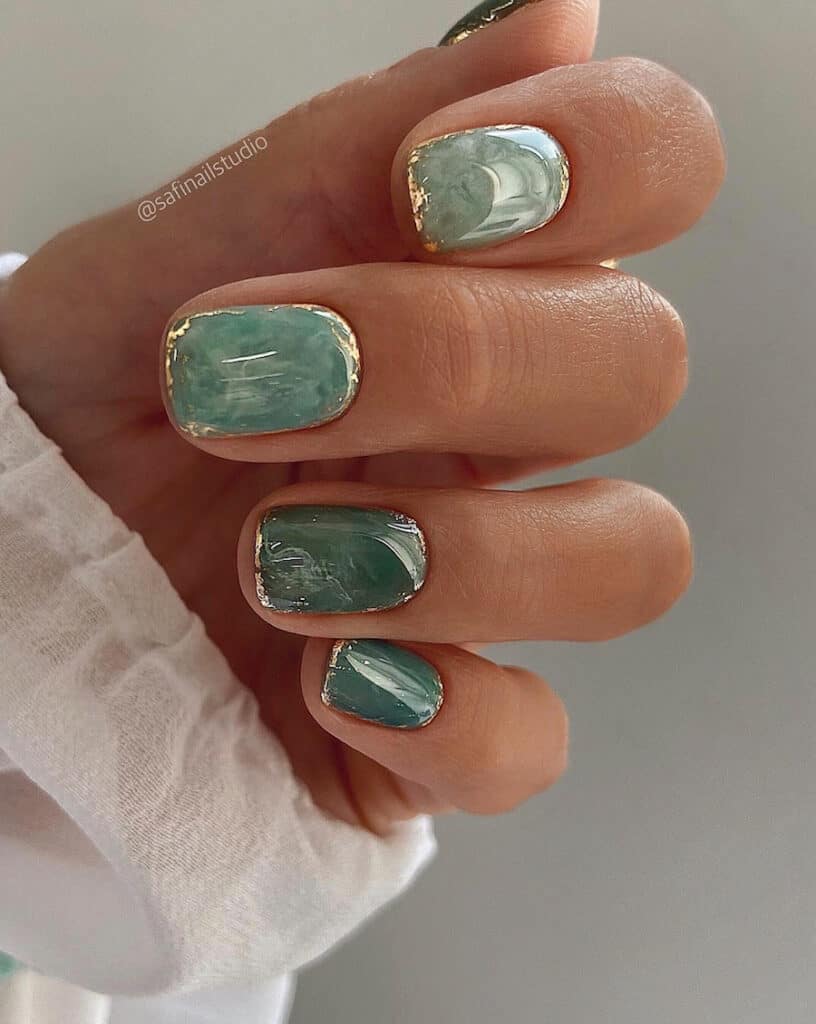 19 Gorgeous Sage Green Nails To Inspire Your Next Mani 2024   Sage Nails @safinailstudio 816x1024 