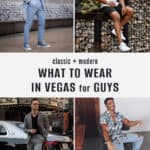 collage of men wearing stylish outfits for a Vegas trip