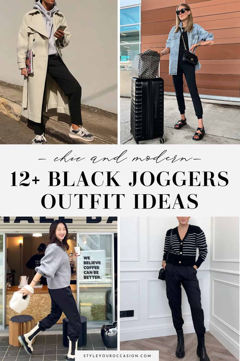 12+ Chic Black Joggers Outfit Ideas To Copy in 2023!