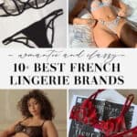collage of images with pieces from French Lingerie Brands and stunning models