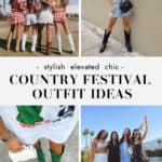 collage of images of women wearing stylish outfits for a stagecoach festival