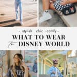 Collage of women wearing stylish Disney outfits for Disney World