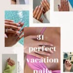 collage of hands with chic and stylish nails for vacation