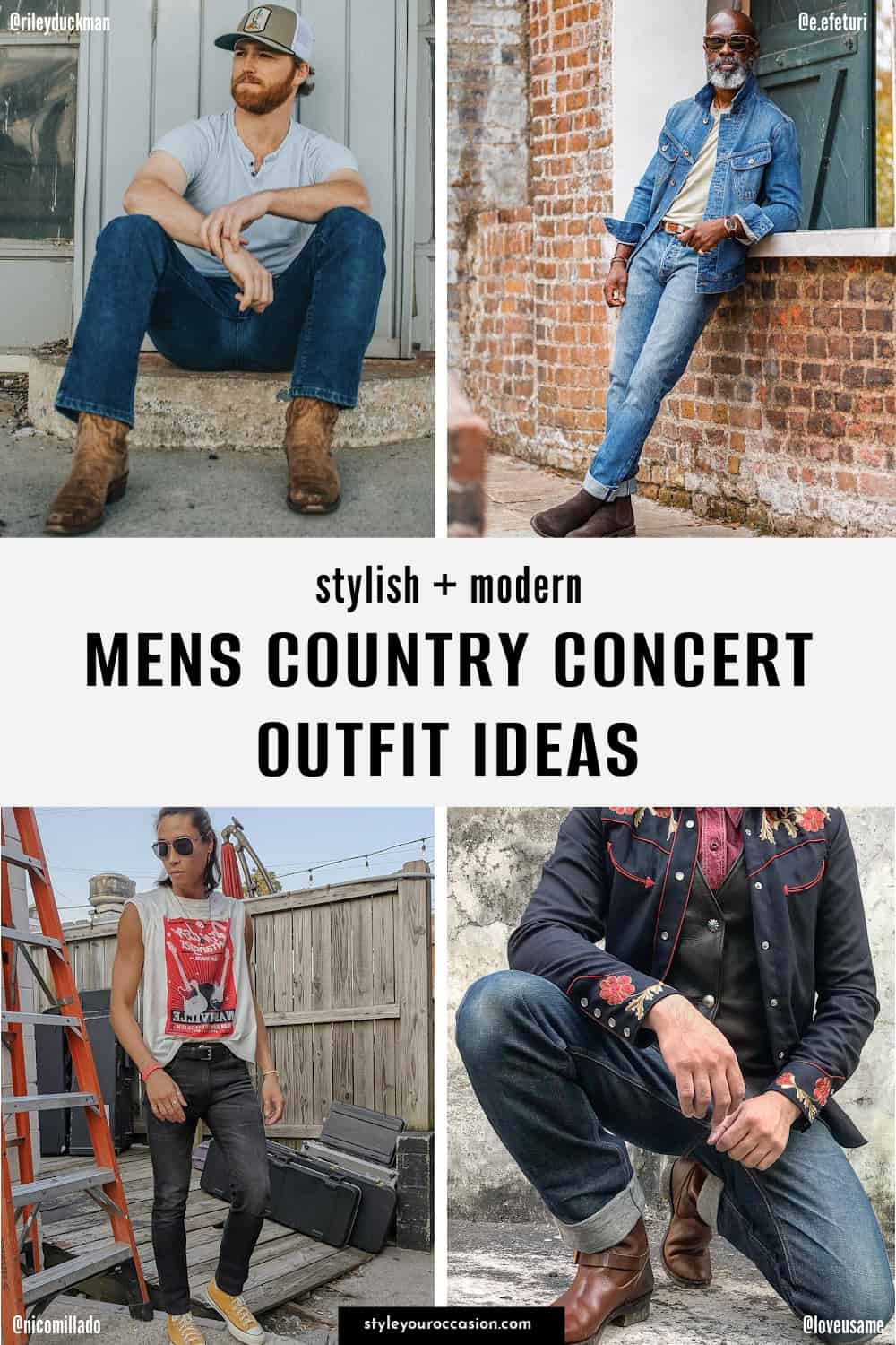 Mens Country Concert Outfit Pin 