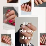 collage of short nails for Pinterest