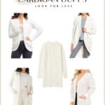 an image board of Barefoot Dreams cardigan dupes