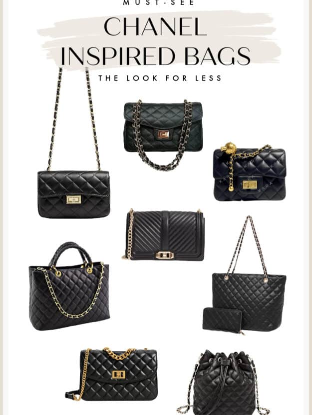 An image board of Chanel bag dupes and look-alikes