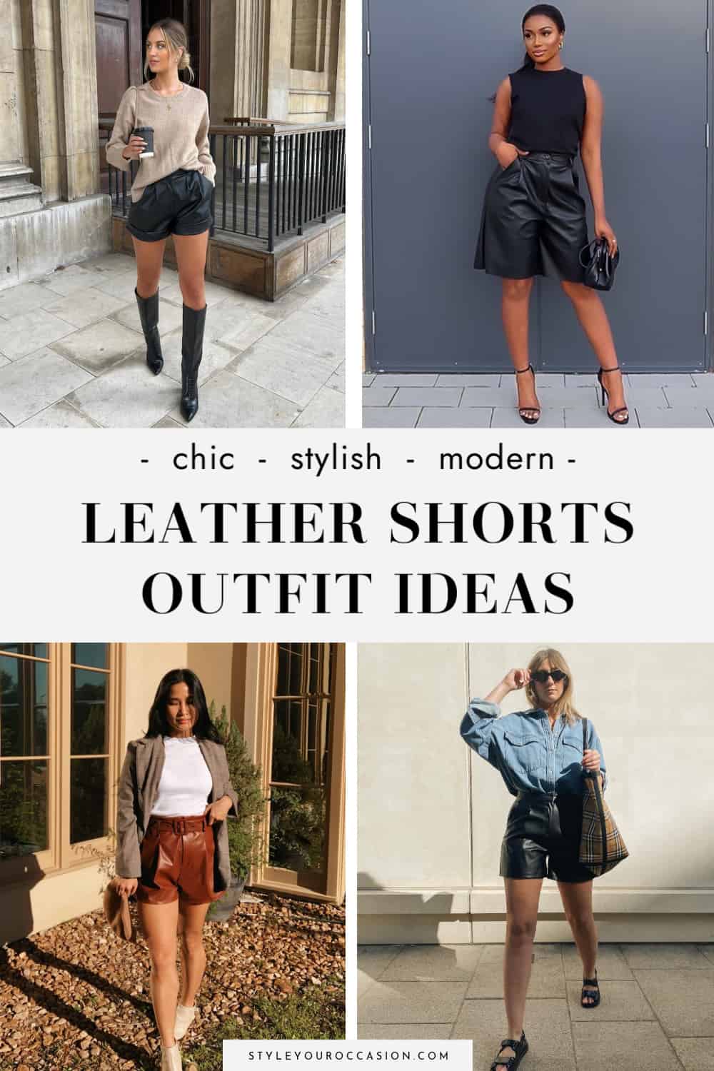 12+ Chic Leather Shorts Outfit Ideas (Day & Night Out!) for 2023