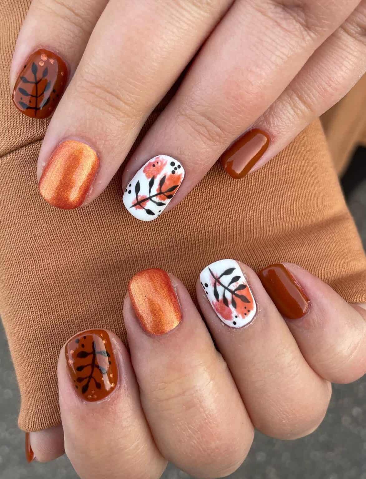 25 Stunning Burnt Orange Nails With A Cozy Vibe For 2023   Burnt Orange Nails @aimnails 1173x1536 