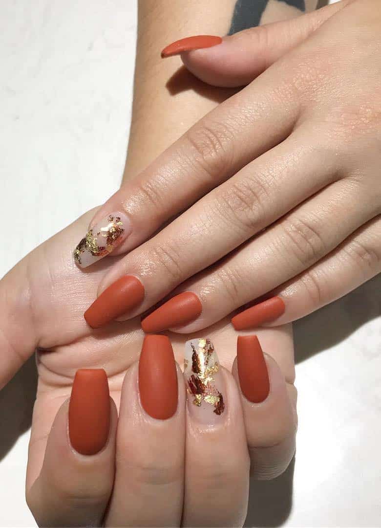 23+ Brown And Orange Nail Designs