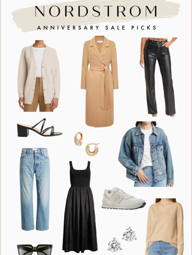 collage of clothing and accessories from the Nordstrom Anniversary Sale for 2023