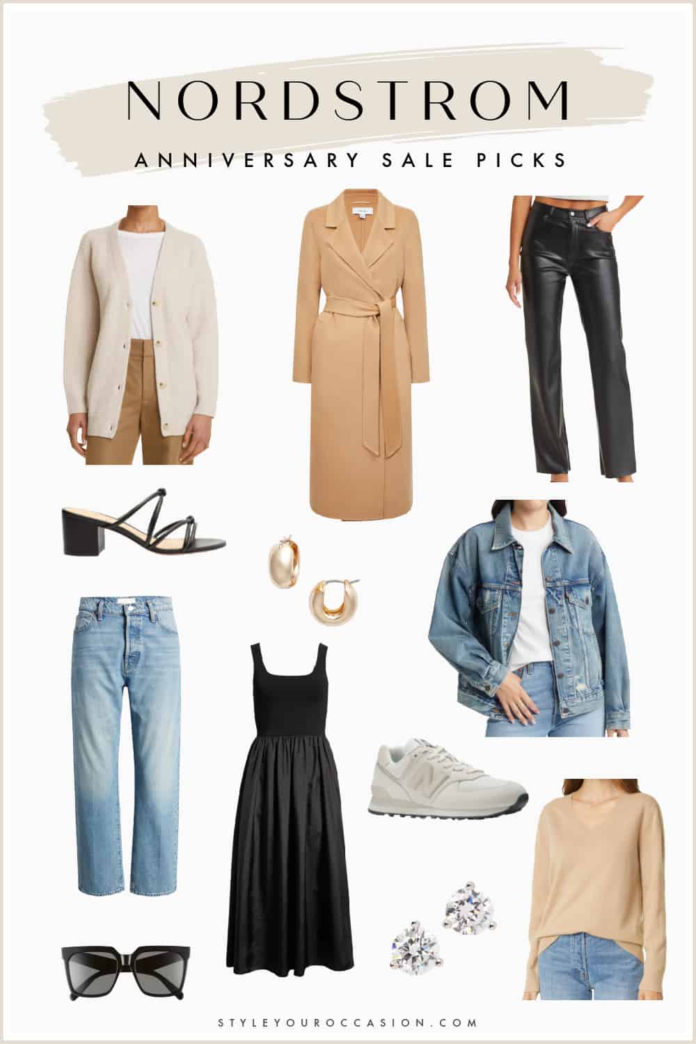 collage of clothing and accessories from the Nordstrom Anniversary Sale for 2023