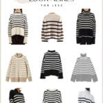 an image board of toteme dupes and look-alikes for striped sweaters