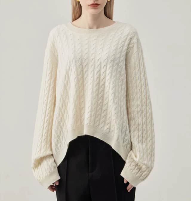 A toteme white cable knit sweater dupe from lily studio