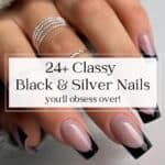 had with a silver glitter overlay and black french tips