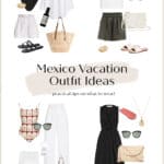 collage of four outfit ideas for a Mexico vacation