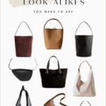 collage of nine different leather bags that are look alikes of The Row bags