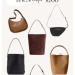 collage of six different leather bags that look like The Row bags